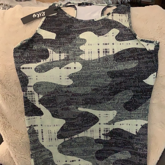 2/$35 Green & Grey Camo Racerback Tank - Picture 2 of 4